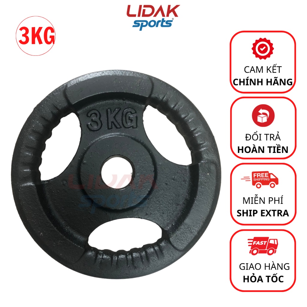 Ảnh Tạ gang, bánh tạ gang 3kg phi 30 tạ đúc đặc nguyên khối hàng loại một - LIDAK SOPRT 1
