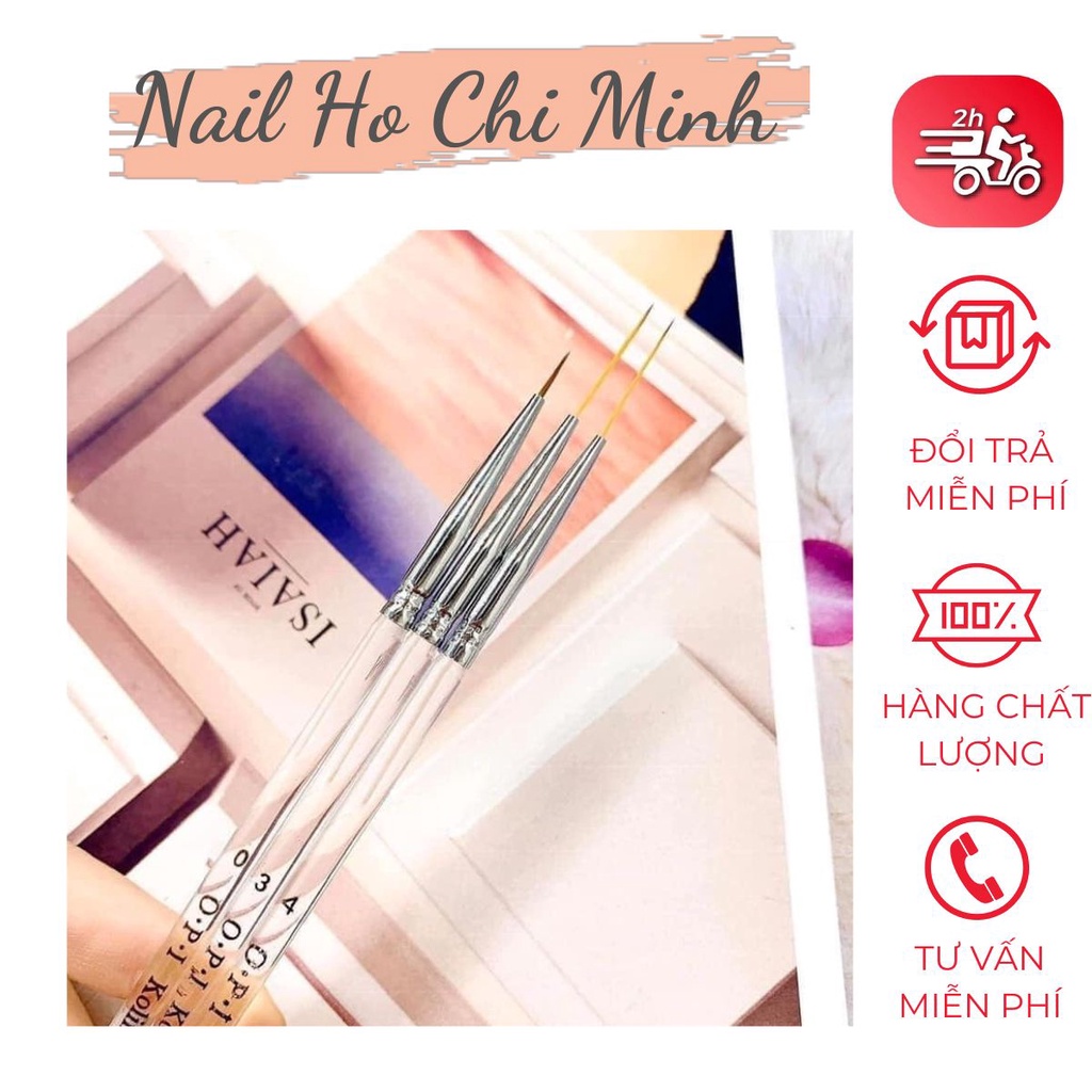 Cọ Vẽ Nét O.P.I , Cọ Râu Kẻ Thẳng Lông Mềm Vẽ Móng Siêu Mảnh Nét Nhỏ