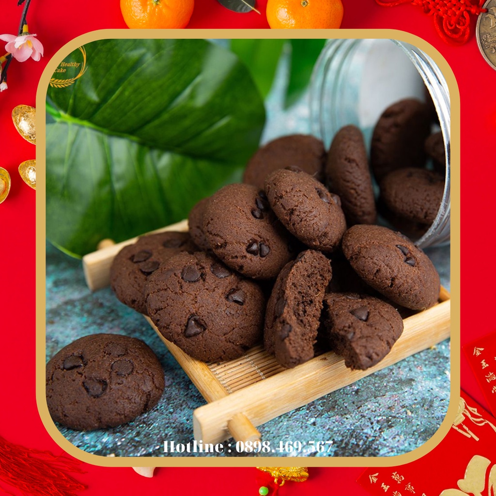Bánh Cookies Chocola Chip mix 3 vị Cacao + matcha + vani ăn kiêng ăn ...