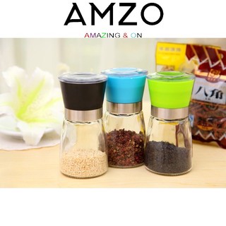 AMZO_LỌ XAY TIÊU THỦY TINH/ LỌ XAY GIA VỊ ĐA NĂNG TIỆN DỤNG, NHỎ GỌN