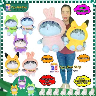 GỐI ÔM MÈO COSPLAY CHO BÉ ÔM NGỦ SIÊU MỀM MỊN ĐẸP NHƯ ẢNH - GẤU BÔNG HÌNH CON MÈO COSPLAY CAO CẤP