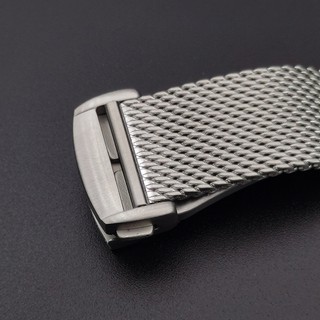 Dây Đồng Hồ Thay Thế Bằng Thép Không Gỉ Dạng Lưới Màu Bạc 20mm 22mm Cho Omega Seamaster 007