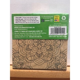 Khung vẽ tranh Canvas gỗ bộ 2 hình 11x11cm, VAT - COLORMATE