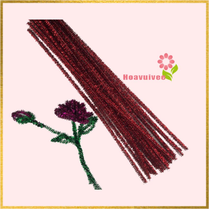 Dây kẽm xù kim tuyến màu - kẽm làm đồ chơi mô hình ( bó 20 cây dài 30cm )