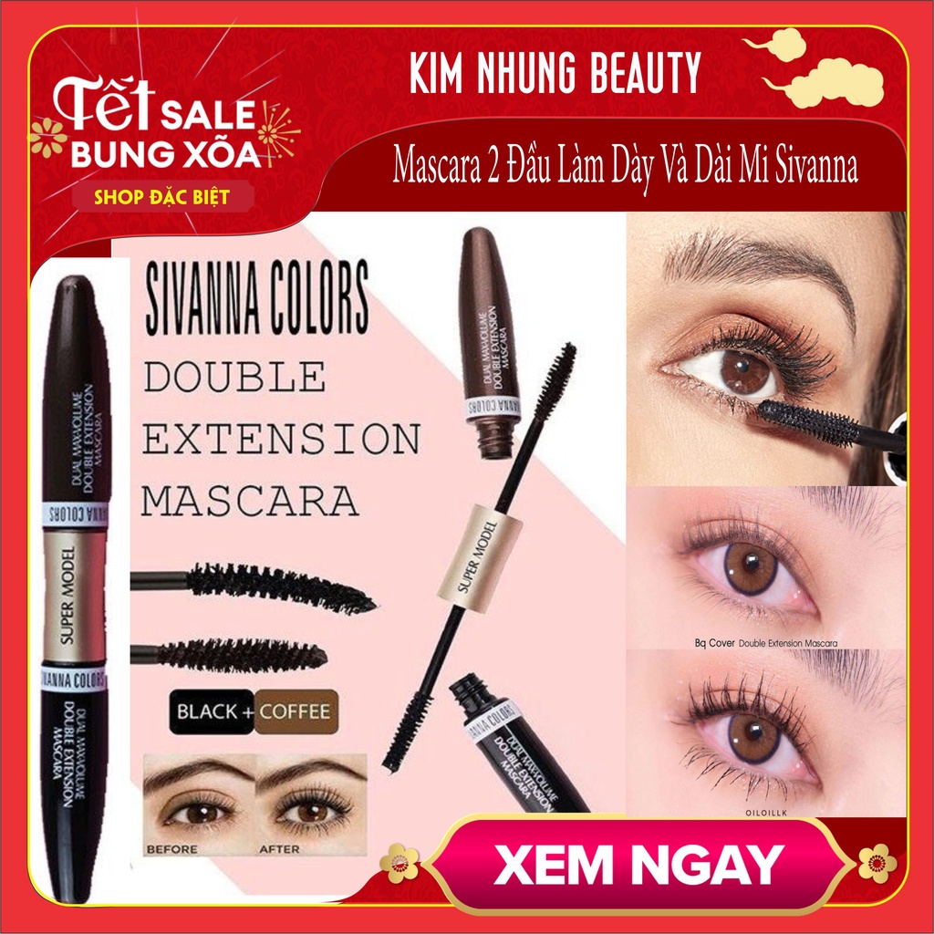 Mascara SIVANNA COLORS SUPER MODEL 2in1 DOBLE EXTENSION MASCARA HF901