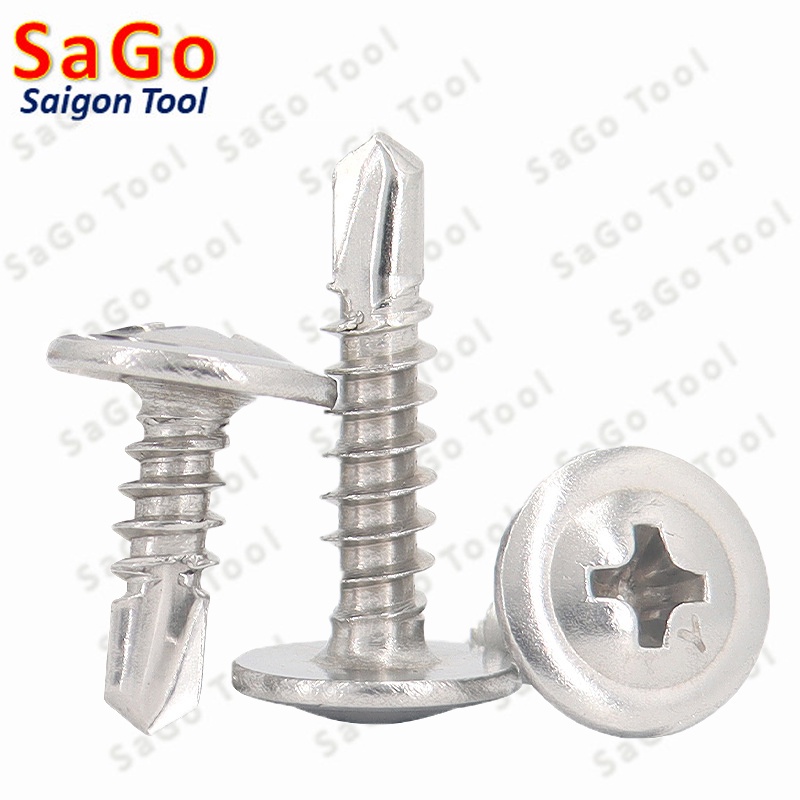 Vít inox 304 tự khoan đuôi cá đầu dù size 4 ly | Shopee Việt Nam