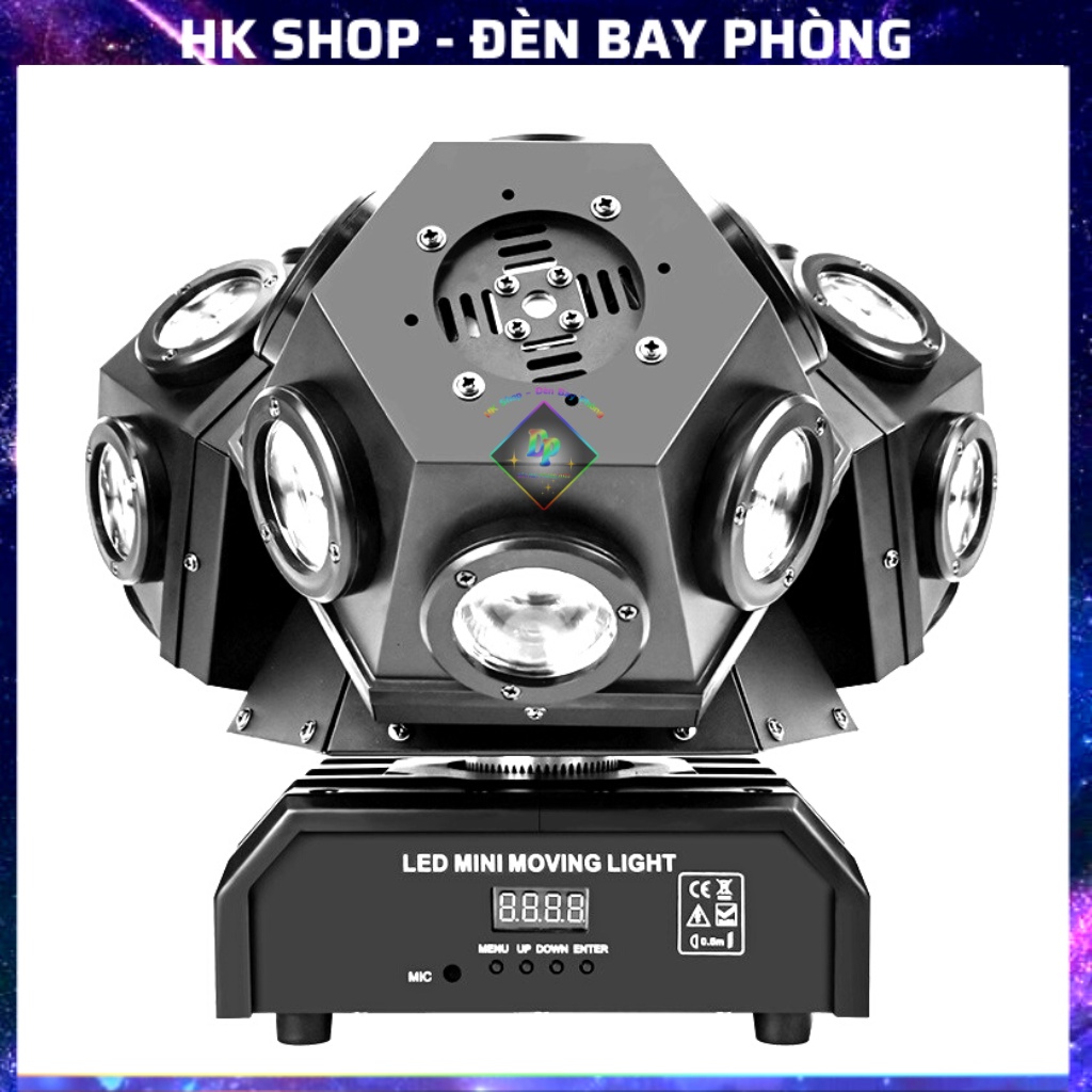 Đèn Moving 3 Đầu Độc Lập 18 Mắt Led Có Chế Độ auto cảm biến nhạc giành cho sân khấu bar pub karaoke Hàng Chính Hãng