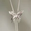 Unstop * Vòng Cổ Bướm Thời Trang Quà Tặng Cho Bé Gái Nữ Bạc Bướm Dây Rút Vòng Cổ Choker Trang Sức Quà Tặng Cho