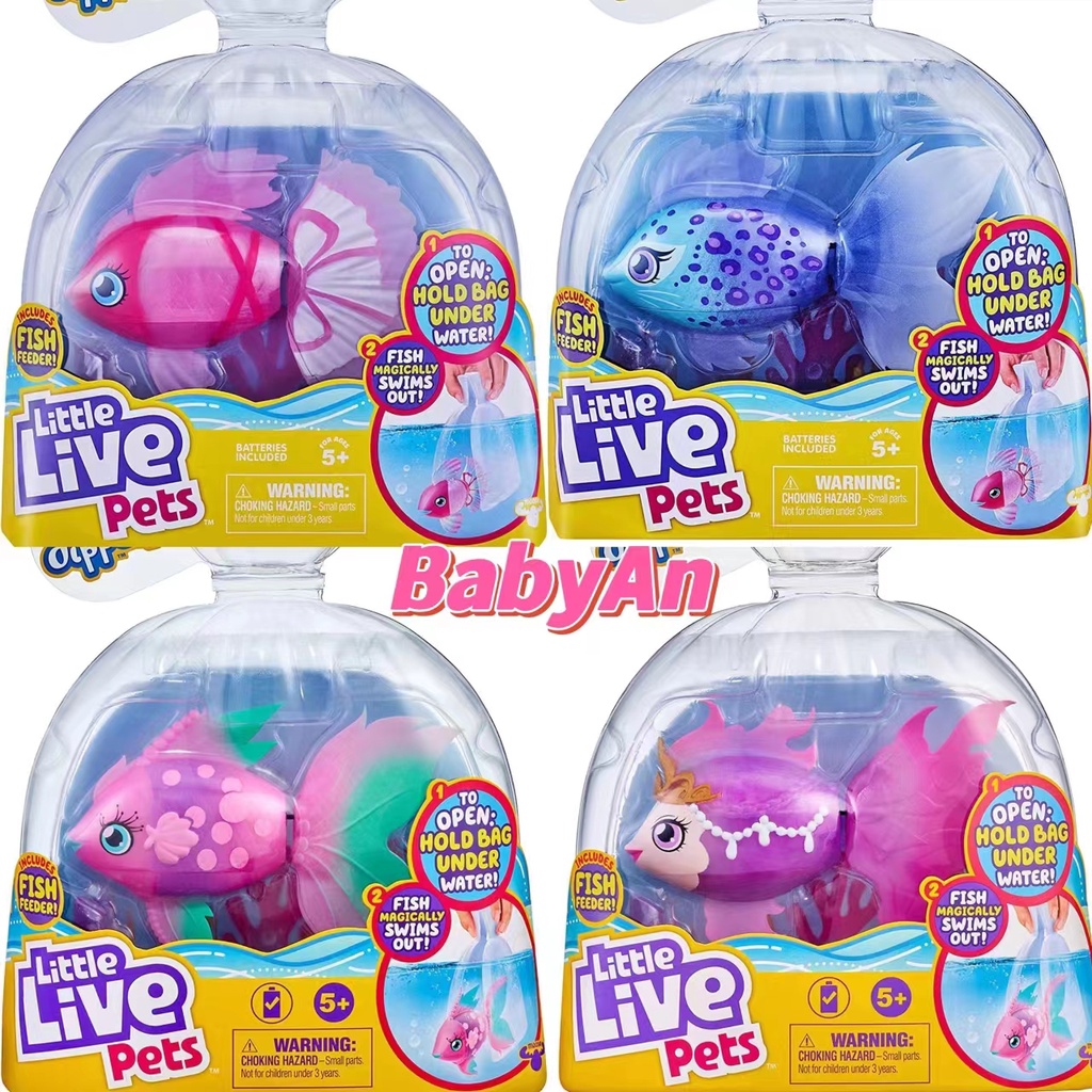 Little Live Pets Lil 'Dippers Fish - Trải nghiệm giải hộp và tương tác kích hoạt bằng nước ma thuật