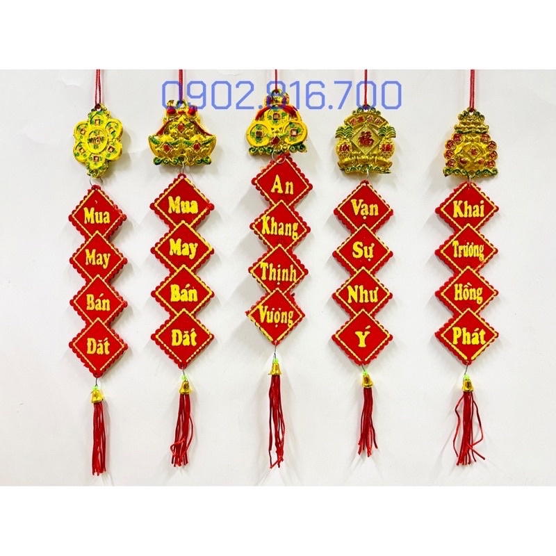 Set 5 Liễng nhung đỏ treo - Dây treo nhung đỏ treo cây mai - đào ...