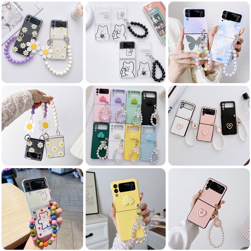 Ốp Điện Thoại Nắp Gập Hình Hoa Cúc / Mặt Cười 3D Dễ Thương Cho Samsung Galaxy Z Flip 3 5G Flip3 Z3 Samsung Galaxy Z Flip 4 5G Flip4 Z4