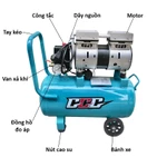 Máy nén khí mini không dầu GT30L, bình 24 lít Công suất 600w chính hãng GGG, Máy nén bơm hơi khí nén không ồn, khí sạch — ảnh 2