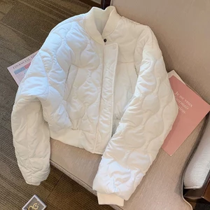 FREESHIP ÁO PHAO BOMBER CROTOP TRẮNG BASIc