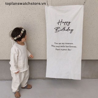 Thảm Treo Tường Trang Trí In Chữ Happy Birthday Xinh Xắn