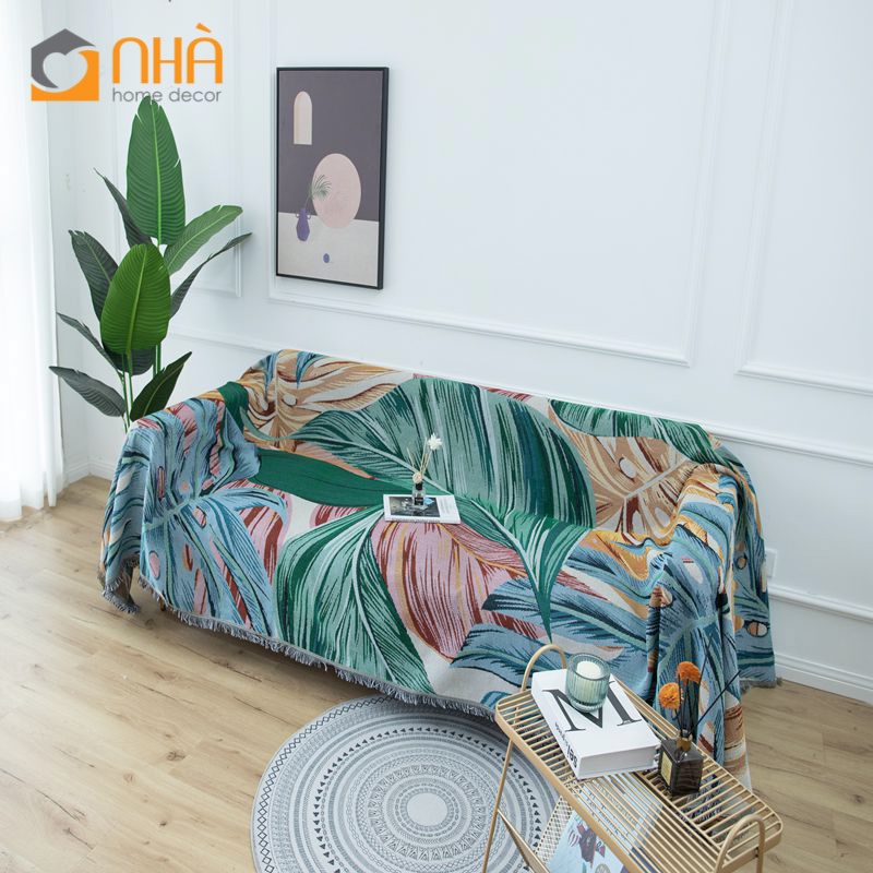 Thảm Phủ Sofa Trang Trí Thổ Cẩm Hoa Văn Bohemian