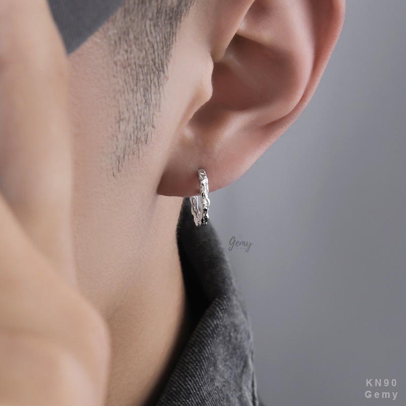 Khuyên tai nam tròn bạc 925 bông unisex Dylan đơn giản cá tính (1 chiếc)  | GEMY SILVER KN90