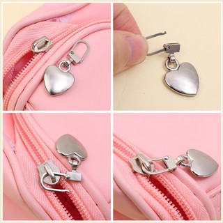 Set 1 / 10 Khóa Kéo Kim Loại Hình Trái Tim Thay Thế Tiện Dụng DIY