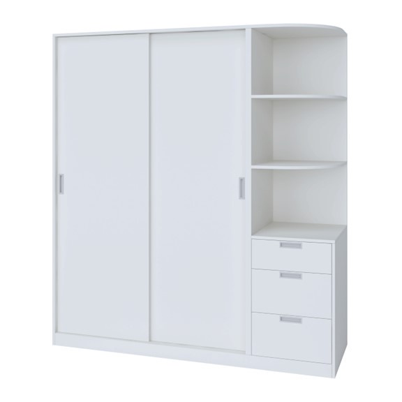 Ảnh WINDY, Tủ quần áo cửa lùa bằng gỗ công nghiệp cao cấp WAR_055, 180x60x200cm, sản xuất 1