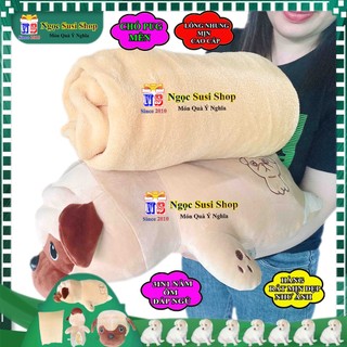 GẤU MỀN 3IN1 CHÓ PUG MỀN HÀNG CAO CẤP CÓ CR DÙNG NẰM ÔM ĐẮP NGỦ SIÊU TIÊN LỢI - THÚ NHỒI BÔNG MỀN 3IN1