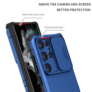Ốp Điện Thoại Siêu Mỏng Chống Sốc Có Thanh Trượt Bảo Vệ Camera Cho Samsung Galaxy S23 Ultra S22 Plus