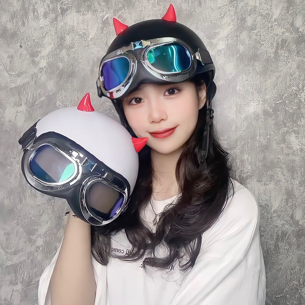 Ảnh Sừng quỷ nhỏ tinh nghịch gắn mũ bảo hiểm Hpro Helmet, cực xinh, độc lạ, nhiều màu cá tính, đáng yêu 2