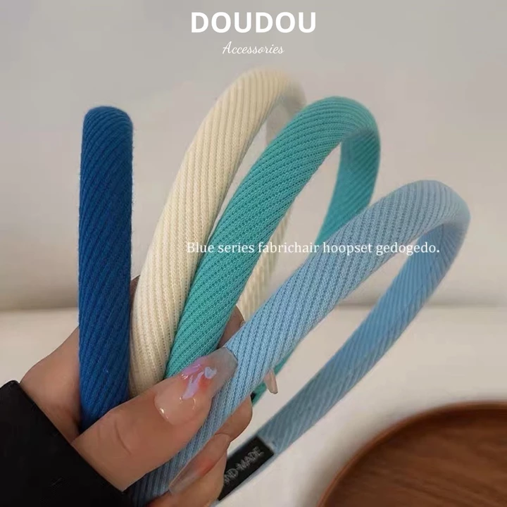 Băng đô cài tóc Doudou Bờm tóc nữ Cài tóc bản nhỏ 2.5cm Băng đô tóc vải phong cách Hàn Quốc FG023