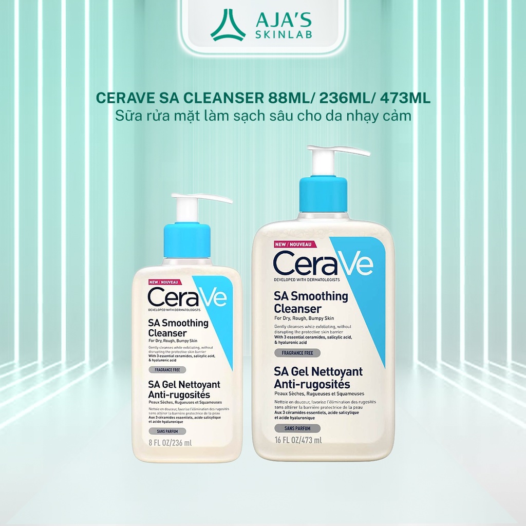 Ảnh Sữa rửa mặt CeraVe SA Smoothing Cleanser cho da nhạy cảm 236ml - ajaskinlab 1