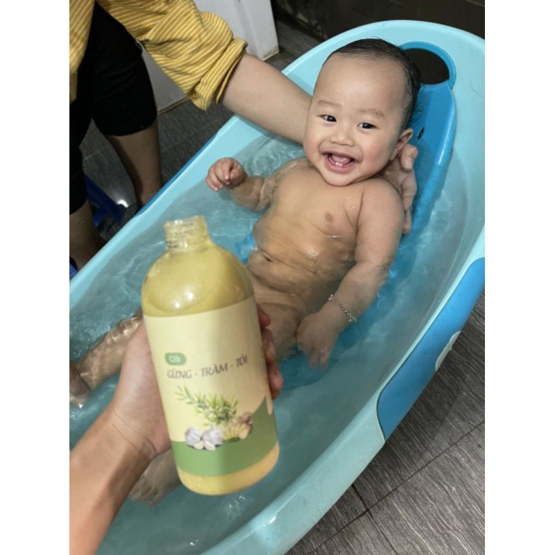 Nước Cốt Gừng Tươi Tràm Tỏi - Tắm Bé An Toàn