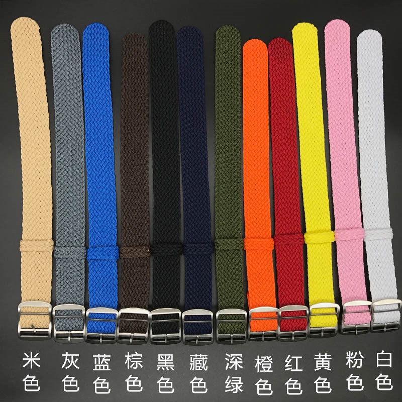 Dây Đeo Thay Thế Bằng Vải Nylon Cho Đồng Hồ Perlon 14mm 16mm 18mm 20mm 22mm