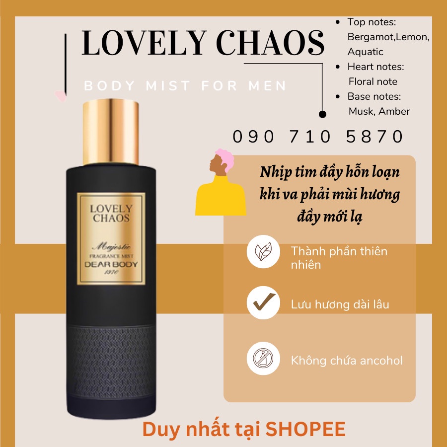 XỊT THƠM TOÀN THÂN THƯỢNG HẠNG DÀNH CHO NAM DEAR BODY HƯƠNG NƯỚC