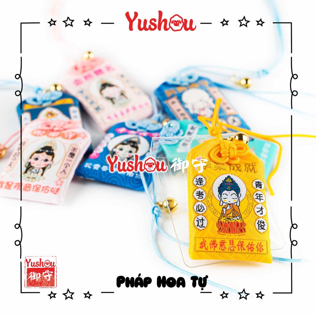 Túi Phước Yushou Học Tập Pháp Hoa Tự - Kiểu Omamori Nhật, Có sẵn, Quà tặng ý nghĩa