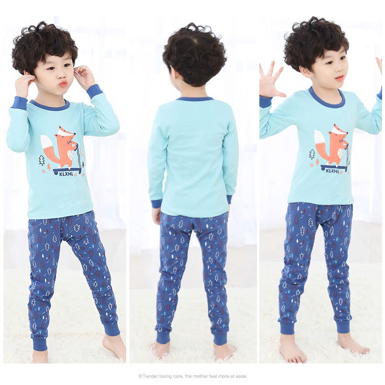 Bộ Đồ Lót Trẻ Em 100-160CM Cotton Nguyên Chất Bé Trai Bé Gái Áo Cotton Thu Đông Bộ Đồ Ngủ Cotton Nguyên Chất Quần Áo Mùa Thu Quần Dài Quần Áo Gia Đình