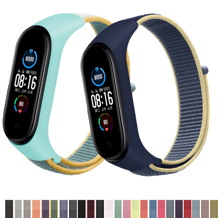 Dây đeo nylon thay thế cho Xiaomi Mi Band 10/9/8/7/6/5/4/3, dây thể thao, vòng đeo tay