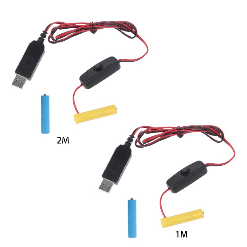 Rr 3V AAA Giả Adapter Cáp Chuyển Đổi Nguồn USB Thay Thế 2 AAA