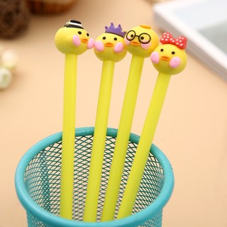 10 cái Bút gel nước mực đen hình vịt vàng QNshop