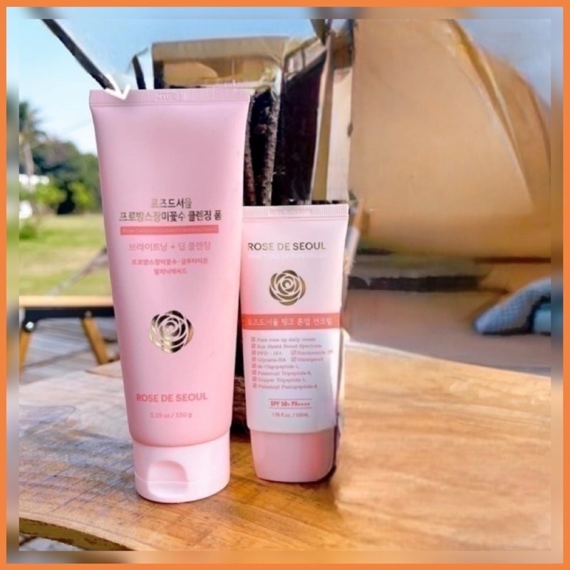 Combo kem chống nắng rose de seoul và sữa rửa mặt rose de seoul date 2028 IS344
