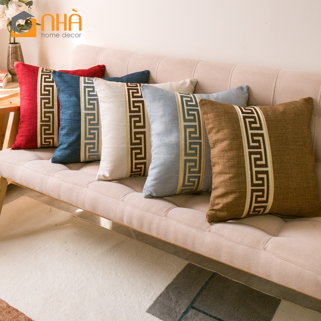 Vỏ Gối Vuông Trang Trí Sofa Họa Tiết Hoa Văn Cổ Điển Sang Trọng Passion