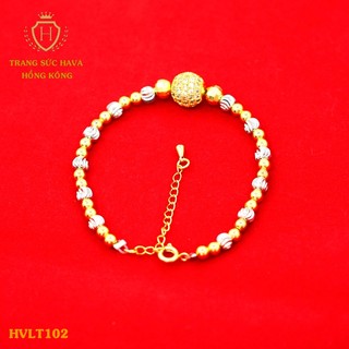 Vòng Tay, Lắc Tay Nữ Mặt Đính Đá Xi Mạ Vàng Non Cao Cấp - Trang Sức Hava Hong Kong - HVLT102