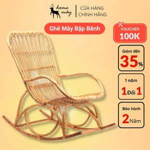 Ghế Mây Thư Giãn Đọc Sách Ngoài Trời HOME MÂY - Chuẩn Kích Thước Cho Người Lớn, Chất Liệu Mây Bền Chắc Chắn