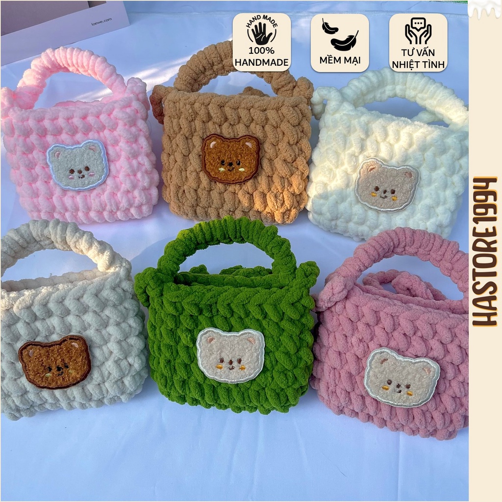 [SẴN][CÓ SIZE ĐIỆN THOẠI] Túi xách túi đeo chéo túi len mini handmade ...