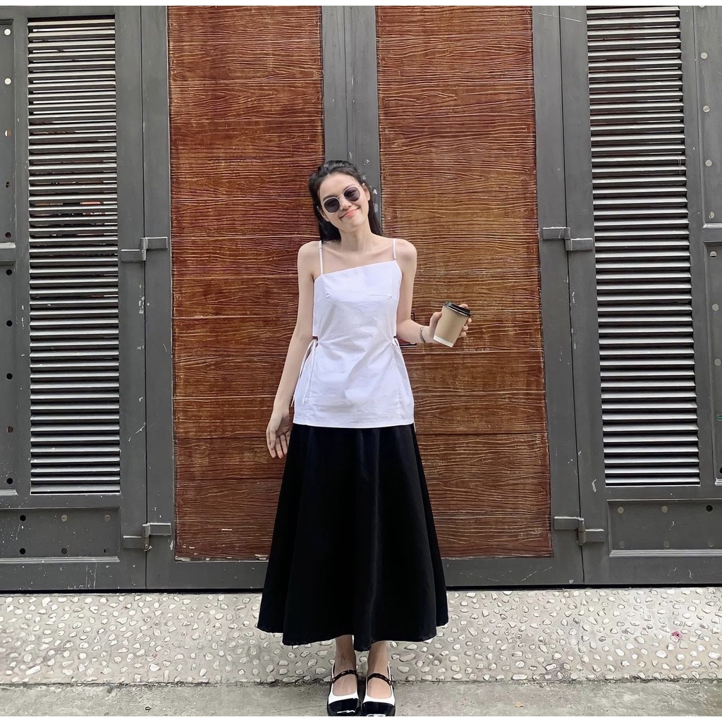 ÁO HAI DÂY CÁCH ĐIỆU CỘT NƠ LƯNG XINH XẮN - ROSE TOP