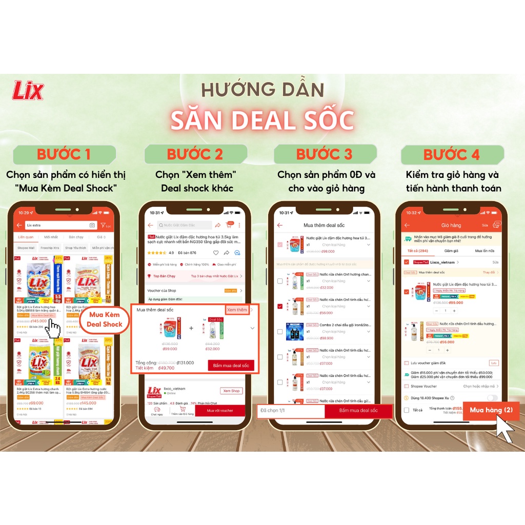 Ảnh Nước giặt Lix đậm đặc hương nước hoa túi 3.2Kg sạch thơm như mới khử mùi nấm mốc NGH47 nước giặt bảo vệ da tay 3