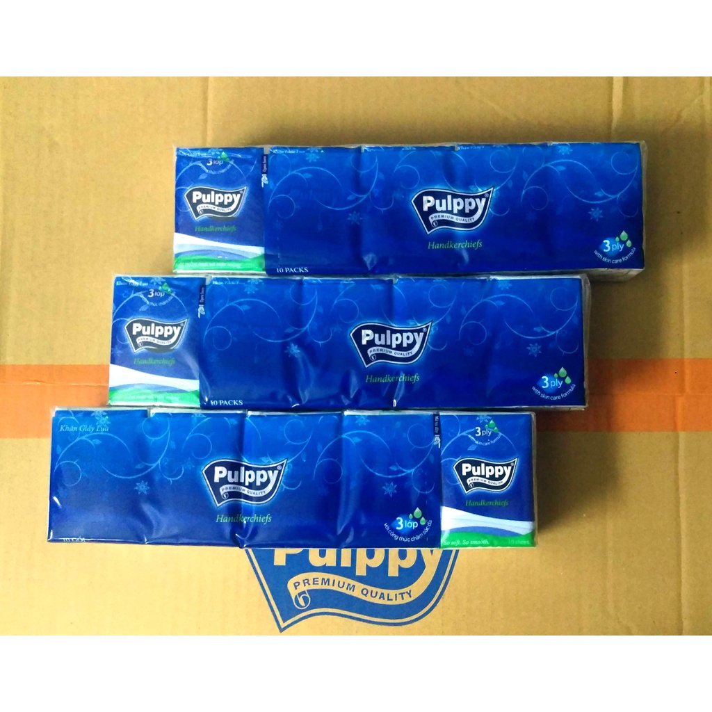 Combo 3 bịch khăn giấy Pulppy 3 lớp, 10 gói | Shopee Việt Nam