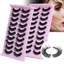 FEDAOG 10 Đôi / hộp Lông Mi Giả Handmade Khối Lượng Lông Mi Fuffy