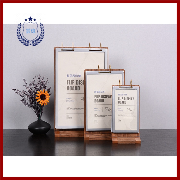 A4 Bàn Thẻ Thanh Trà Sữa Cửa Hàng Đa Trang Rượu Thương Hiệu Bàn Nhà Hàng Rời Menu Hai Mặt A5 Lật Thẻ Bàn Gỗ PWF3