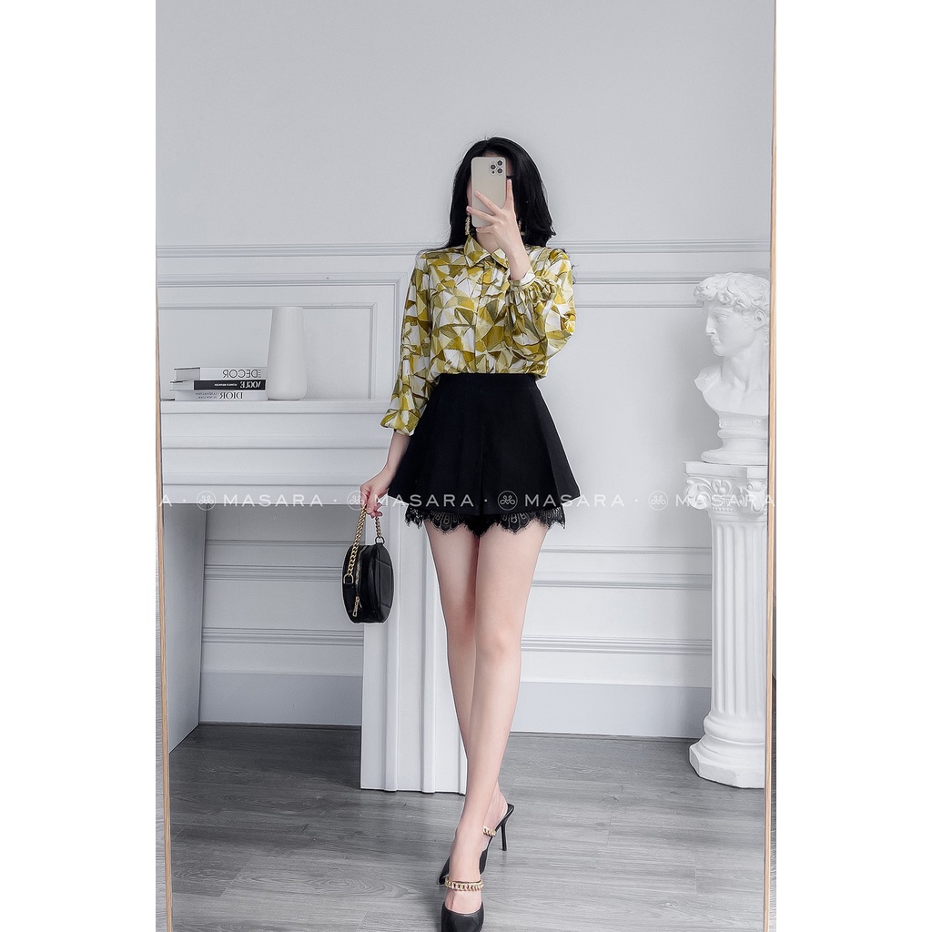 ÁO SƠ MI LỤA KIM CƯƠNG XANH NGỌC
