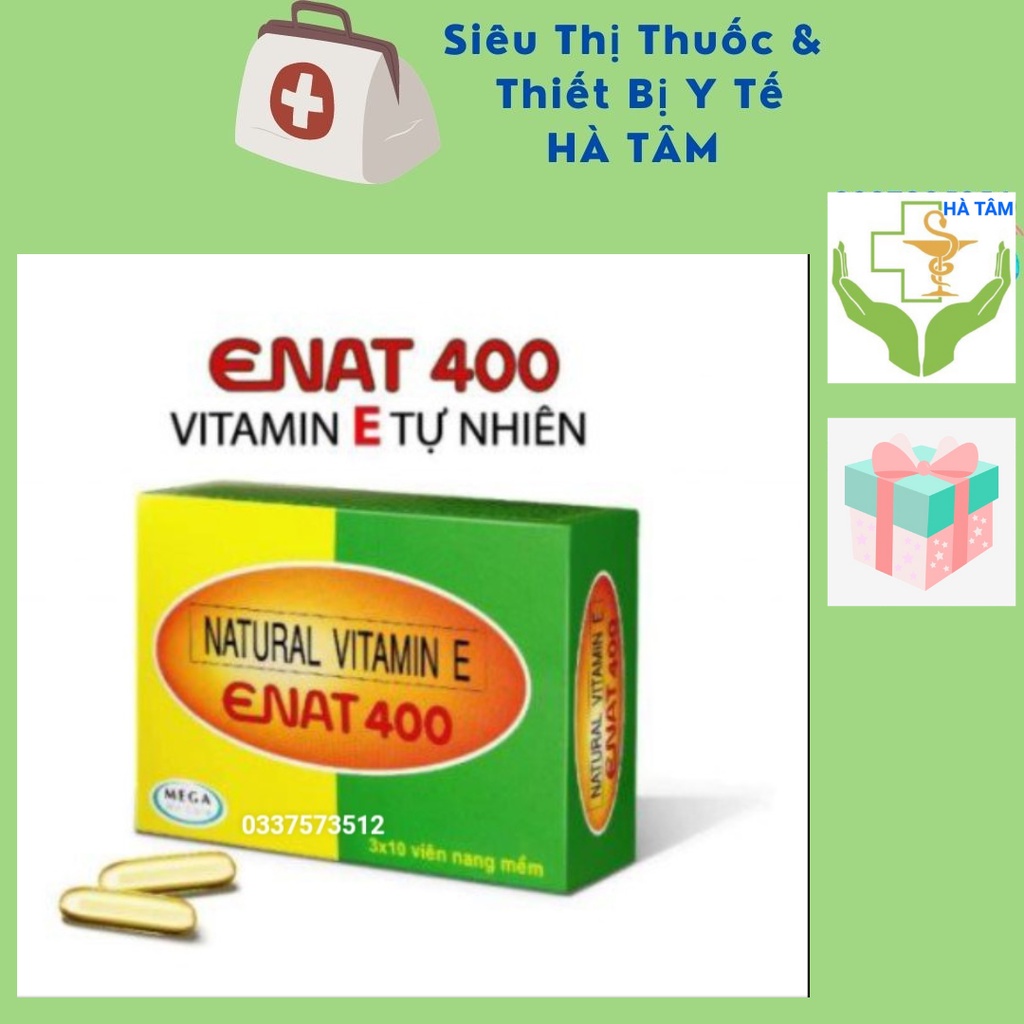 ENAT 400 Natural Vitamin E 400 UI Mega We Care [Hộp 30 viên] Giúp