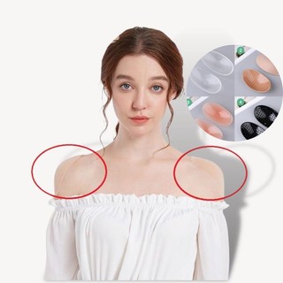 2 Miếng độn vai nam nữ dán độn vai áo vest bằng silicone Màu da và trong suốt Ova