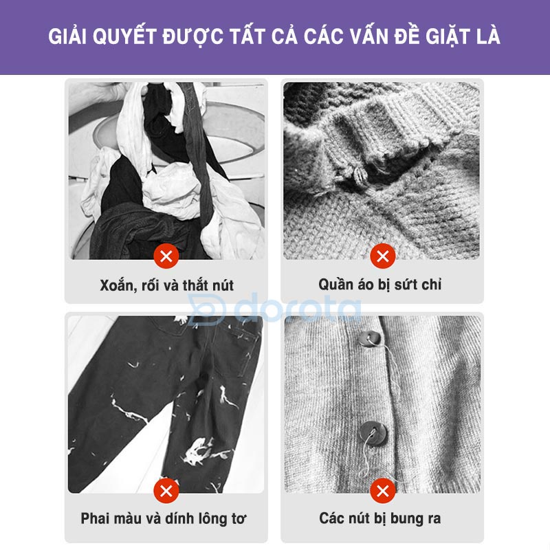 Ảnh Túi giặt đồ máy giặt cao cấp 3 lớp DOROTA vải lưới dày đựng quần áo đồ lót tất vớ nhiều kích thước TG1 3