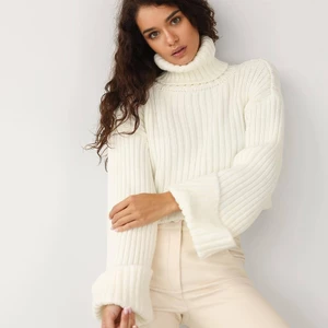 Áo Croptop Dệt Kim Tay Dài Cổ Lọ Dáng Rộng Thời Trang Cho Nữ